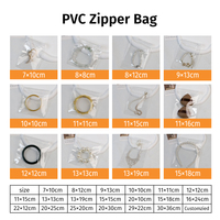 Sacs à bijoux en PVC transparent prêts à être expédiés, pochettes de rangement à fermeture éclair en PVC pour bagues, boucles d'oreilles, bracelets et accessoires de bijouterie