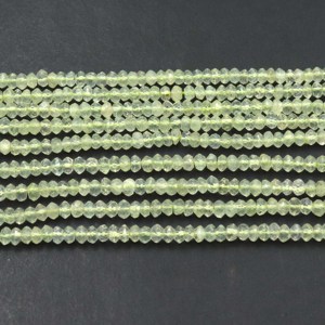 Perles de pierres précieuses en préhnite naturelle à facettes en forme de rondelle, vertes, en vrac, pour la fabrication de bijoux à la mode, collier, 4,4,5 mm - Product Image 5