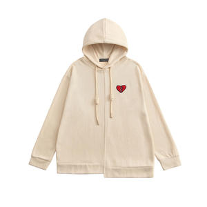 Sweat-shirt à capuche pour homme, hiver, logo simple, décontracté, élégant, beige, blanc, broderie numérique 3D, délavé à la pierre, tendance, grande taille, léger - Product Image 4