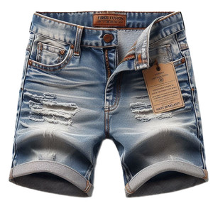 กางเกงยีนส์ขาสั้นสำหรับผู้ชายกางเกงขาสั้นผ้าย้อมสีเรียบในสไตล์คลาสสิกออกแบบเฉพาะในบังคลาเทศ - Product Image 5