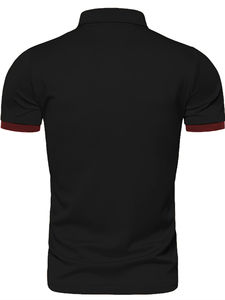 เสื้อโปโลแขนสั้นโอเวอร์ไซส์สำหรับผู้ชาย, เสื้อยืดลายทางพิมพ์ลายทางสีพื้นฤดูร้อนน้ำหนักเบา - Product Image 2