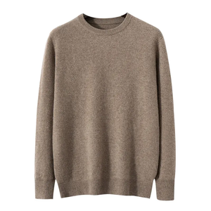 Pull décontracté à col ras du cou pour hommes 100% cachemire à manches longues pull tricoté uni robe de taille XS - Product Image 1