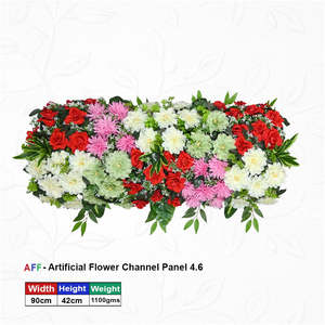 <b>Artificial</b> <b>Flower</b> Factory Festive Bloom & Dahlia Luxe Channel Panel Crimson, Mint & Rose Row 90cm High-Density Floral - Product Image 2