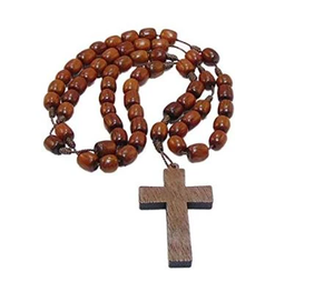 Collar de cuentas de madera Mala hombres mujeres accesorios joyería regalo madera con cuentas Mala con Cruz - Product Image 1