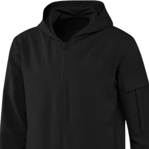 High Quality <b>Plain</b> <b>Black</b> Zipper <b>Hoodie</b> for Men Lightweight Casual Streetwear Hooded Jacket Soft Fabric Full Sleeve Daily Wear - Product Image 3