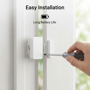 Capteur de porte et de fenêtre sans fil 433 MHz, interrupteur à contact magnétique, détecteur d'ouverture et de fermeture pour système d'alarme de sécurité domestique - Product Image 2