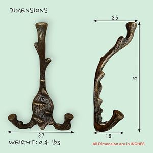 Antique Brass Iron Wall <b>Hooks</b> Handmade <b>Bathroom</b> Door Decorative <b>Hooks</b> for Coat Hat and Towel Use for Clothing - Product Image 3