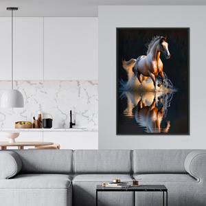 Running Horse Canvas Print: Contemporary Animal Art Decor,BLACK <b>FRAMED</b> CANVAS - Product Image 1