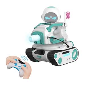Char de combat RC compatible avec les robots Eilik Bleu/Rose/DQ/Argent, Jouets de voiture à chenilles avec lumières LED et télécommande 2,4 GHz - Product Image 1