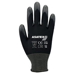 ถุงมือสำหรับใช้ในครัวเรือน ASATEX ไซส์ 9 สีดำ โพลีเอไมด์ พร้อมโพลียูรีเทนเนื้อนุ่ม บรรจุ 12 ชิ้น - Product Image 1