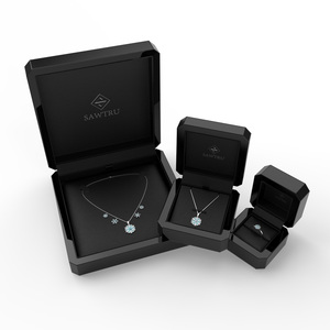 Siyah mat çentik astar özelleştirilebilir antik ahşap takı SABER sertifikası ile kolye kutusu kadın ahşap mücevher kutusu - Product Image 3