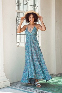 Nouvelle Robe de Nuit Traditionnelle d'Été pour Femme, Col en V, Cordon de Serrage, 100% Coton Tissé, Respirante et Séchage Rapide - Product Image 3