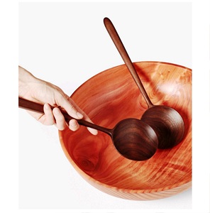 Saladier indien en bois fait à la main ensemble de serveur usine directe maison cuisine utiliser des outils de salade en bois de qualité supérieure - Product Image 4