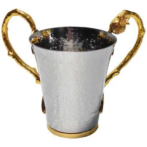 Nuevo diseño, taza de acero inoxidable al precio más bajo, diseño floral martillado, juego de baño con calentador, taza de acero, fabricación india. - Product Image 4