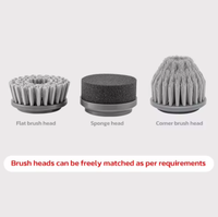 Brosse de nettoyage électrique OEM ODM avec logo personnalisé, brosse sans fil portative avec 3 têtes de brosse pour le nettoyage de la cuisine, de la salle de bain, de la maison et de la voiture