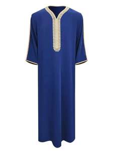 <b>Men's</b> Muslim Islamic Clothing Breathable Arabia Abaya Kaftan Jubba <b>Thobe</b> <b>for</b> Summer Apparel - Product Image 2