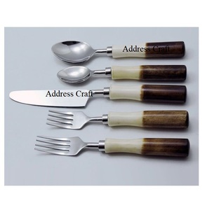 Ensemble de couverts à Logo personnalisé, acier inoxydable, réglage de la Place, poignée en marbre, maison, hôtel, Restaurants, service de couverts, service de vaisselle - Product Image 4