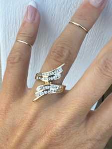 2026 Top Selling Long Channel Setting Graduated Natural Diamond Band Ring 14k Yellow Gold Luxury <b>Wedding</b> Engagement Party Ring - Product Image 6