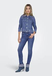 Veste en jean bleu moyen pour femme avec détails en strass et poches sur la poitrine toutes saisons confort en coton dernier modèle - Product Image 5
