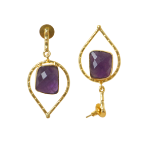 Pendientes de Latón Natural, Hechos a Mano, con Acabado en Oro de 18K, Pieza de Diseño Moderno y de Alta Calidad - Product Image 5