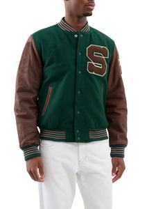 Chaqueta universitaria de béisbol para hombre de alta calidad, nuevo estilo de moda con mangas de cuero de lana bordadas, estilo callejero de lona - Product Image 5