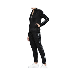 Ensemble de survêtements pour femmes noir pur Sportswear Logo personnalisé impression tenue de jogging pour l'entraînement en salle de sport et un usage quotidien - Product Image 1