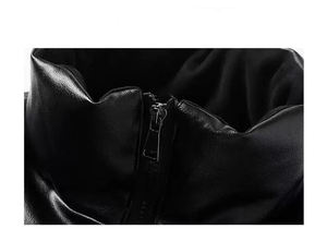 Abrigos de plumón personalizados de alta calidad para hombre, ropa de hombre, chaqueta de invierno Bomber de cuero Pu corto negro acolchado Vintage a la moda para hombre - Product Image 6