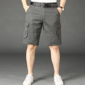 Pantalones cortos personalizados de algodón con múltiples bolsillos para hombre, ropa de calle a la moda, característica de secado rápido, conjuntos de pantalones cortos cargo multibolsillos de lona de malla informal - Product Image 2