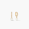 Boucles d'oreilles élégantes en perles Pav Diamond Pearl Huggies - Product Image 2