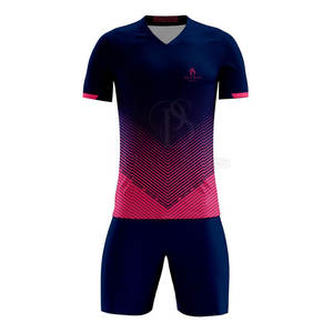 ชุดเสื้อฟุตบอลกางเกงขาสั้นผ้าโพลีเอสเตอร์แบบระเหิดชุด2024ออกแบบได้เองสำหรับผู้เล่นสามารถพิมพ์โลโก้ได้ - Product Image 1