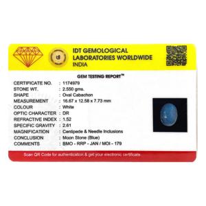 Piedra Lunar Azul de 12.75 Quilates, Gema Mineral Natural en Forma de Corazón Pulida con Color Blanco - Product Image 4