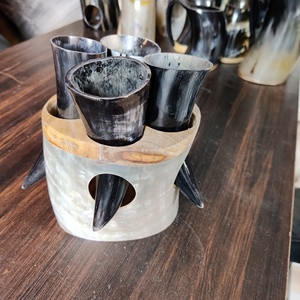 Artisanat naturel Tasse de buffle Bol de rasage en corne Mousseur de savon à raser Tasse à boire Tasse à boire Fabriquée en Inde - Product Image 5