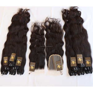 Cuticules brutes alignées 100 cheveux humains vierges vison cheveux brésiliens bruts lisses avec Lace Closure Hd - Product Image 1