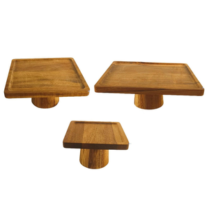 Soporte de pastel de madera Diseño rústico Personalizado hecho a mano Utensilios para hornear Herramientas Soporte de pastel de madera mejor venta - Product Image 3