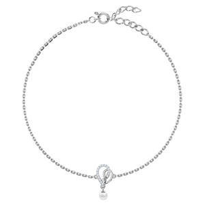 Compre Tobilleras/Payals de Plata 925 100% Auténtica para Mujeres y Niñas, Estilo Lindo, Chapadas en Oro con Material de Oro de 14K y Diamante como Piedra Principal - Product Image 1