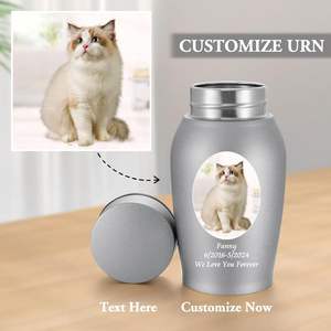Urnas personalizadas para cenizas humanas Mini para cenizas Hombre Mujer Foto Urnas de tamaño personalizado Urna de cremación de acero inoxidable Gris mate - Product Image 4