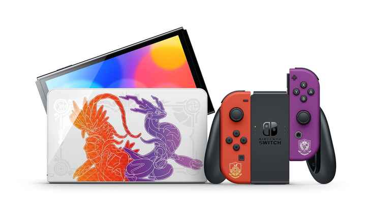 Original Nintendos Switch - OLED with Neon Blue and Neon Red Ready to Ship