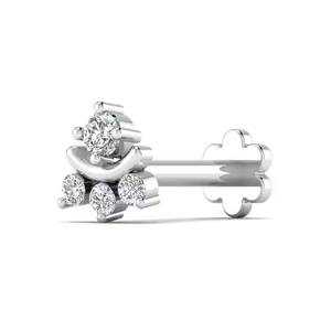 Women's Designer 14KT Yellow <b>Gold</b> Body Jewelry New Fancy 0.030CT Real Diamond <b>Nose</b> Pin Rose <b>Gold</b> for Weddings Engagements Pearl - Product Image 5