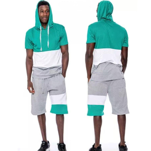 Men's Eco-Friendly 100% Cotton Twin Set Solid Color Summer Fitness Streetwear Short Sleeve T-Shirt & Shorts - Product Image 3