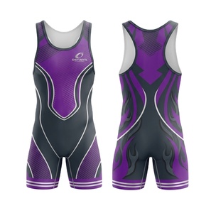 Traje de Entrenamiento de Lucha Libre Unisex, Traje de Levantamiento de Pesas para Gimnasio, Material de Spandex/Poliéster Elástico, Singlet con Logotipo Personalizado - Product Image 1