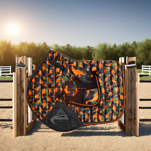Almohadilla de Montar a Caballo para Salto Ecuestre, Estilo Animal Audaz, Impresión Personalizada, Tela de Poliéster y Polialgodón, Protección de Seguridad para Caballos - Product Image 3