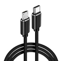 Micro vers USB-C câble USB OTG chargeur tressé cordon de synchronisation de données adaptateur de fil de charge pour PS4 Kindle Xbox contrôleur téléphone Android