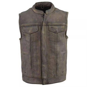 Gilet en cuir streetwear, toucher doux, structure confortable, personnalisation de la marque au choix, idéal pour les superpositions décontractées et les looks quotidiens - Product Image 1