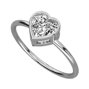 Anillo de Compromiso Único con Diamante en Forma de Corazón para Mujer - Product Image 6