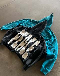 <b>Top</b> Selling Men's Hoodies 100% Cotton Digital <b>Distress</b> Embroidery Winter Made Pakistan Low MOQ Wholesale High Quality Quick Dry - Product Image 6