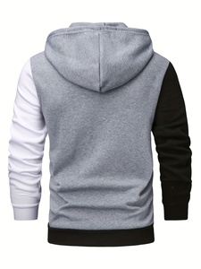 2025 Sweat à capuche zippé décontracté pour hommes avec impression numérique Design personnalisé 100% coton polaire teint uni pour vêtements d'hiver - Product Image 2