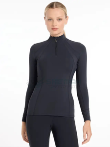Estiramiento flexibilidad piel Mujer caballo base capas compresión ajuste manga larga Top con tela de secado rápido estiramiento de cuatro vías - Product Image 5