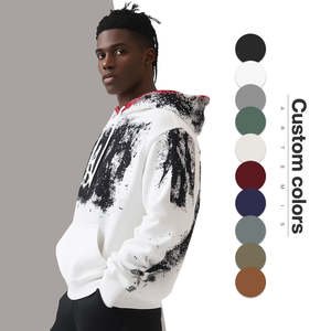 100% Cotton Custom Logo Graphic Printing Puff Print <b>Hoodie</b> 100% Cotton Streetwear Sweatshirt Men's Unisex Hoodies - Product Image 1