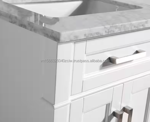 24 Inch Modern Luxury Vanity Mirror Set with Fashional Solo Vanity Set Cabinet Single Sink Mirror Bathroom Vanity Marble Top - Product Image 5
