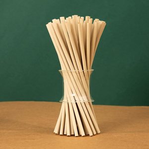 Pailles jetables en bambou écologiques Durabilité biodégradable pour boissons chaudes/froides Cocktail Smoothie Bubble Tea-Échantillon en vrac gratuit - Product Image 2